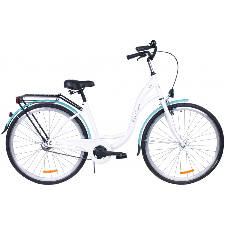 Mestský bicykel 28 Fuzlu City S-1 bielo modrá